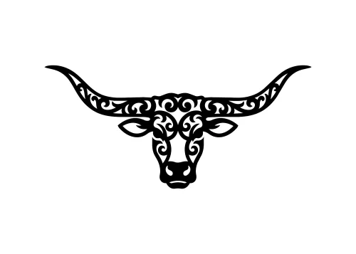 Calavera de toro decorativa con stencil