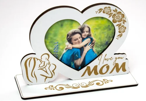 Corte láser SVG para el Día de la Madre - Marco de fotos personalizable para Glowforge DXF