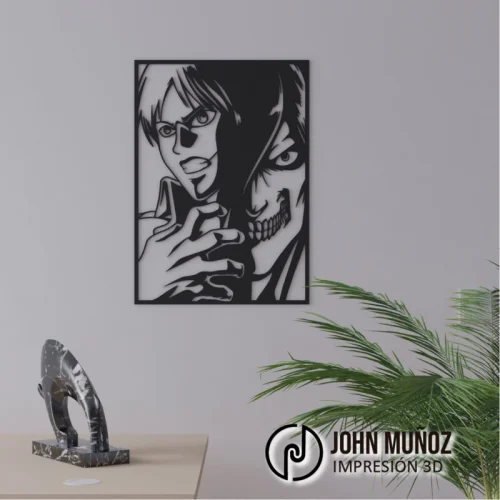 Eren Titan – Archivo Decorativo de Attack on Titan para Corte Láser en MDF o Acrílico