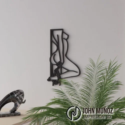 Chica Sexy-Diseño Erótico para Corte Láser – Silueta Femenina BDSM | Archivo Decorativo para Pared MDF