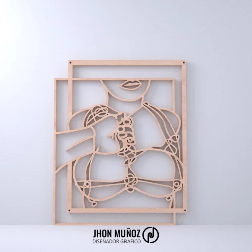 Atada al Placer-Diseño Erótico para Corte Láser – Silueta Femenina BDSM | Archivo Decorativo para Pared MDF