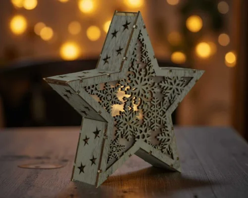 Star Light Lamp: diseño digital para corte láser en MDF 3mm