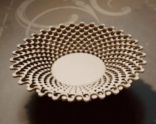 Overlap Bowl - Archivo digital para corte láser en MDF, diseño fácil de ensamblar