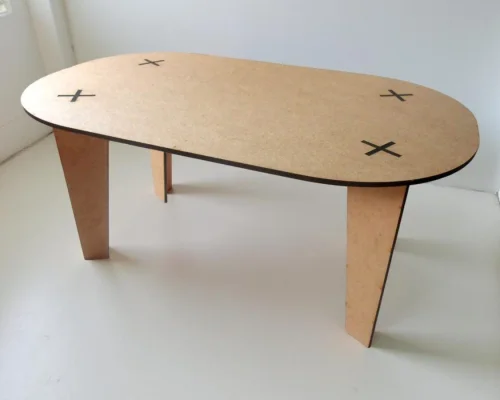 Mesa 3D con esquinas redondeadas para corte láser - archivo digital