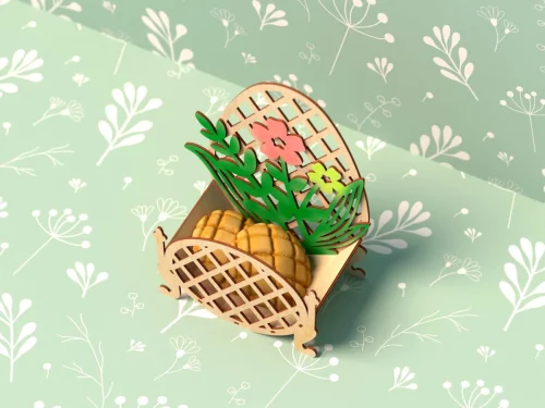 Bandeja de Pascua SVG y DXF - Diseño de archivo láser para cesta y caja de celebración