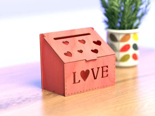 Plantilla Digital Love Box Mail – Archivos de Corte Láser CDR DXF SVG para Enrutadora