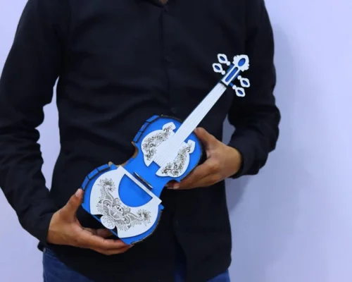 Guitarras y violines de madera cortados a láser - Plantillas digitales para descarga instantánea