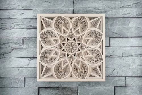Mándala de Flor Multicapa para Corte Láser - Diseño Decorativo Personalizable
