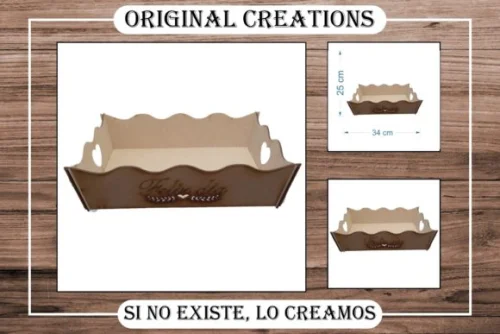 Bandeja personalizable de madera - Corte láser de alta precisión para regalos y decoraciones