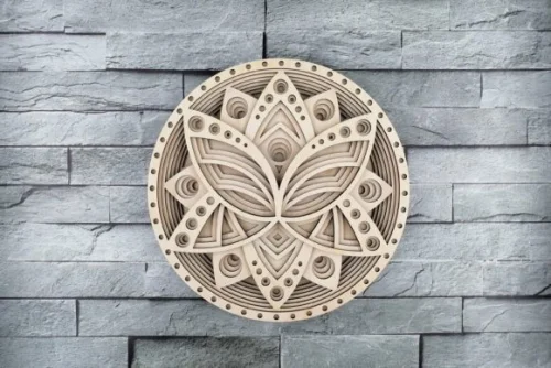 Mándala Floral Circular Multicapa para Corte Láser - Arte Decorativo Personalizado