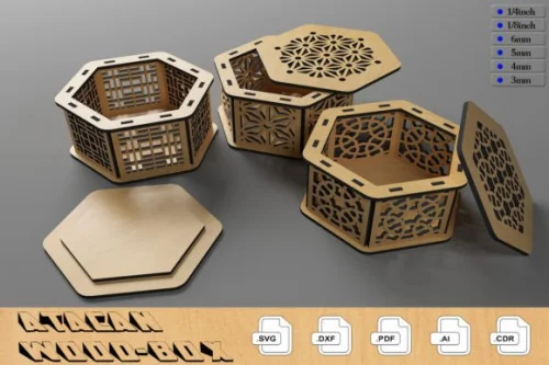 Caja de regalo de madera decorativa personalizada con corte láser para ocasiones especiales