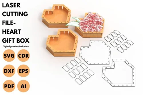 Caja de regalo en forma de corazón con flores personalizadas para cualquier ocasión
