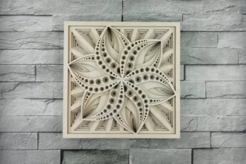 Estrella Multicapa de Flores para Corte Láser - Plantilla Decorativa Personalizable