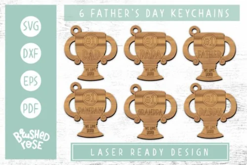 Llaveros Personalizados Trofeo para el Día del Padre - Diseño Exclusivo Glowforge