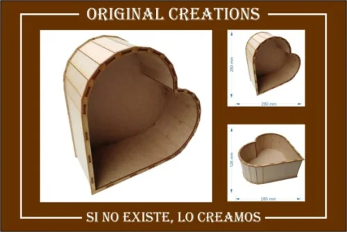 Base con Diseño de Corazón para Corte Láser Personalizado - Regalos Creativos y Decorativos