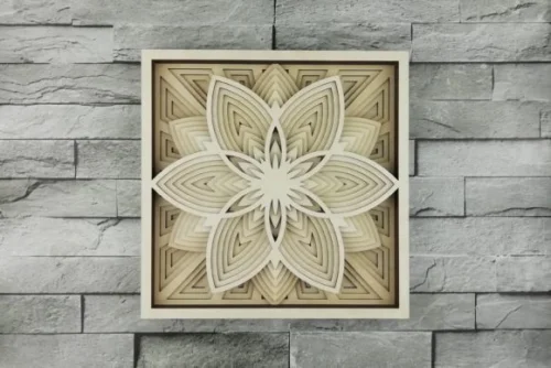 Mándala de Flor para Corte Láser - Diseño Elegante y Detallado para Proyectos Creativos