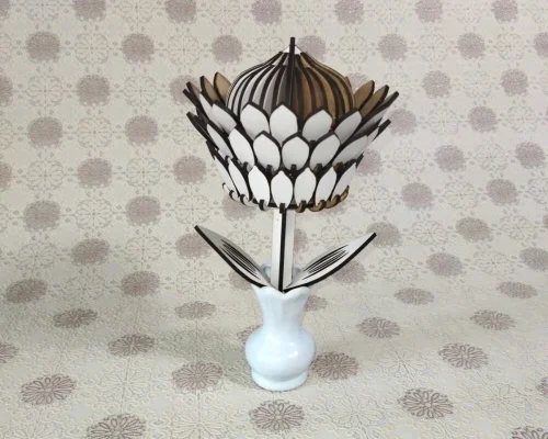 Rosa de Corte Láser CNC para Decoración - Diseño Personalizado y Creativo