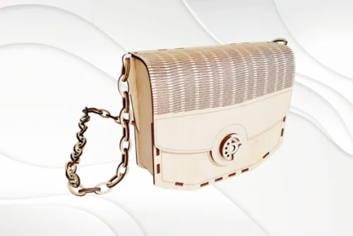 Cartera de mano con cadena - Archivo vectorial de corte láser para diseño personalizado