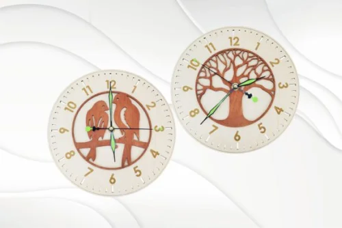 Patrón para Corte Láser de 2 Relojes en 2D - Diseño Creativo y Personalizable
