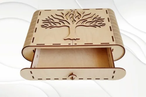 Caja Oval para Corte Láser - Diseño Moderno y Personalizable para Decoración y Regalos