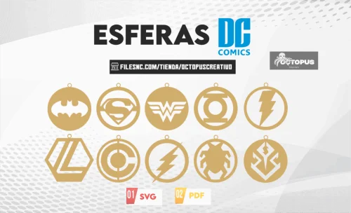 30 esferas comics, christmas ornaments SVG laser cut files, christmas ornaments personalized, superheroes & villians comics, christmas decor