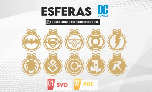 20 esferas comics, christmas ornaments SVG laser cut files, christmas ornaments personalized, superheroes & villians comics, christmas decor