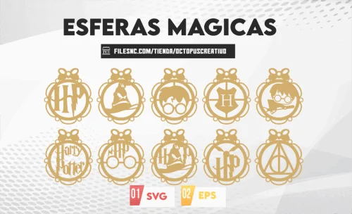 Magical Wizard-Themed Christmas Ornaments - 25 Laser-Cut Silhouettes for Holiday Decor