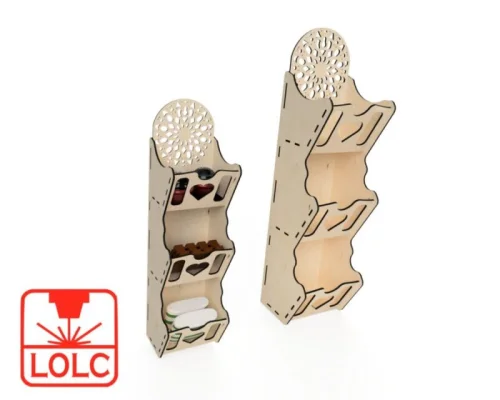 Repisa escalonada de pared para corte láser - Decoración moderna y funcional en madera personalizada