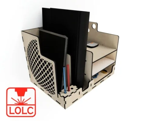 Organizador de Escritorio Grande - Diseño Moderno para Corte CNC Láser Personalizado