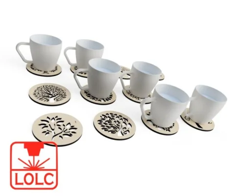 Posavasos de Corte Láser: 12 Piezas Individuales para Decoración de Mesa CNC