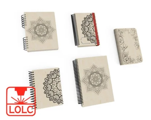 Wooden Mandala Notebook - Pack of 3 Unique Handmade Notebooks