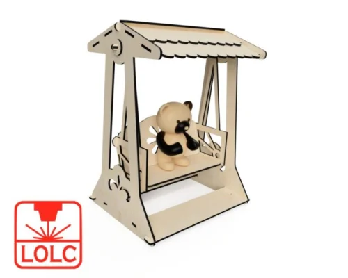 Columpio de muñeca de jardín - Diseño exclusivo en corte láser para decoración infantil