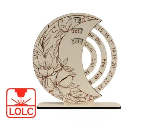 Calendario Mensual Vectorial para Corte Láser CNC - Diseño Personalizable y Detallado