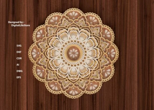 Archivos para Corte Láser de Mandala Multicapa - Diseño Personalizado para Proyectos Creativos