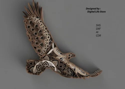Águila Mandala Multicapa para Corte Láser - Diseño Decorativo Único y Elegante