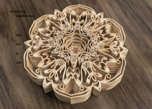 Archivos de corte láser para mandalas multicapa | Plantillas en DWG y SVG
