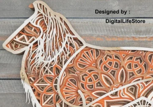 Mandala de perro en capas para corte láser - Diseño creativo y decorativo