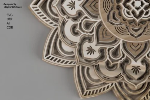 Corte láser de mandala multicapa para decoración personalizada y artesanal