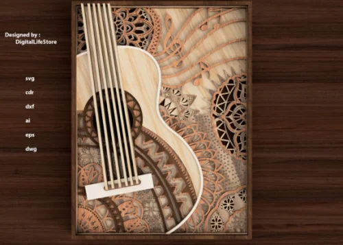 Laser Cut Files for Customizable Layered Guitar Mandalas