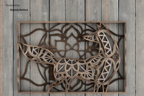 Mandala de zorro en láser multicapa para decoración y manualidades creativas