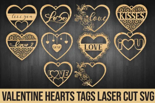 Siluetas de Amor y Corazones para Corte Láser - Diseño Creativo para Decoraciones Personalizadas