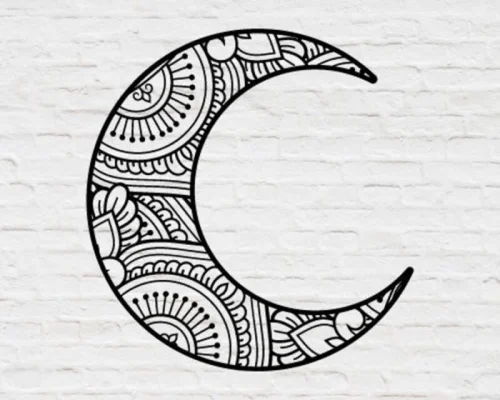 Corte láser Mandala Luna Decorativa para Pared - Diseño Creativo y Único
