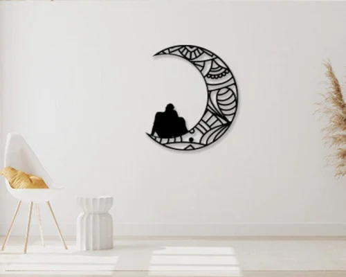 Corte láser de archivo: figuras de personas sentadas en media luna para decoración y proyectos creativos