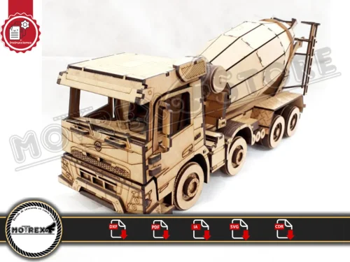 Archivos Camión mixer volvo 430 Cnc laser cut archivos, Ai, Dxf, Svg, Cdr, Pdf