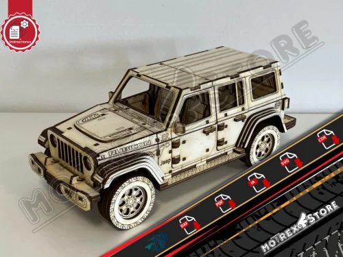 Archivos Jeep Wrangler 2022 Rubicon 3mm cnc laser cut file Dxf, Ai, Cdr, Pdf, Svg.