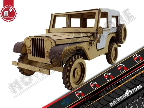 Jeep Cj5 Canvas Files for CNC Laser Cut - DXF, AI, CDR, PDF, SVG