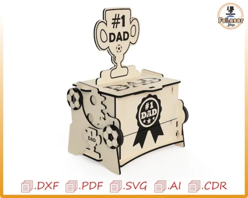 Caja mecánica personalizada, caja de papá mecánica cortada con láser, plantillas de caja mecánica para el dia de papá
