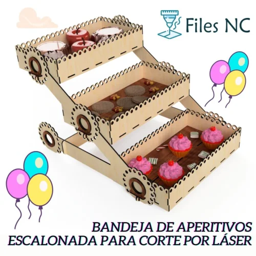 Tiered Snack Tray for Laser Cutting & CNC | Modern & Custom Design
