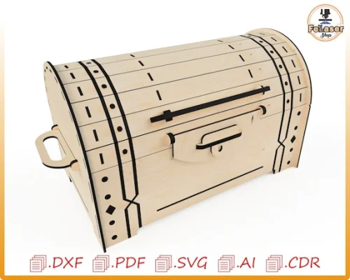 Cofre decorativo cortado con láser SVG: plantilla para cofre decorativo (descarga digital)