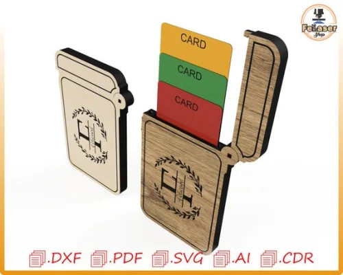 Laser-Cut Wooden Card Holder Template: Custom Vector Files (Digital Download)